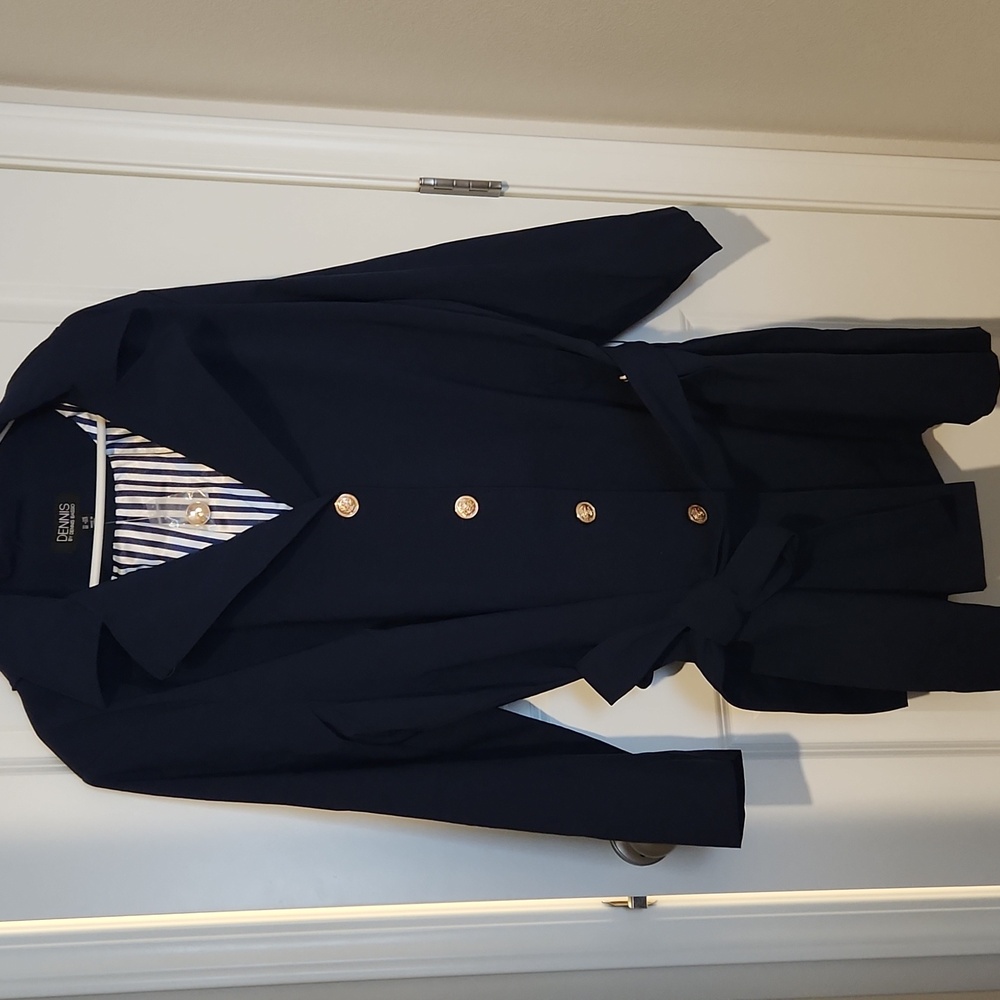 Dennis Basso Navy Jacket with Gold Buttons!